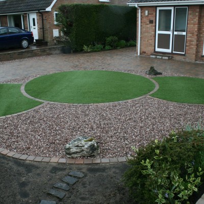 Tegula block paved driveway