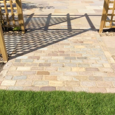 Indian Stone Patio, Cobble Sett Walkway