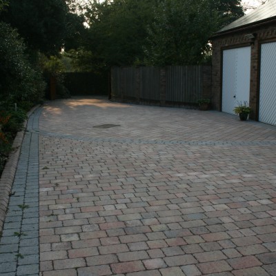 Tegula driving with lights set into blocks